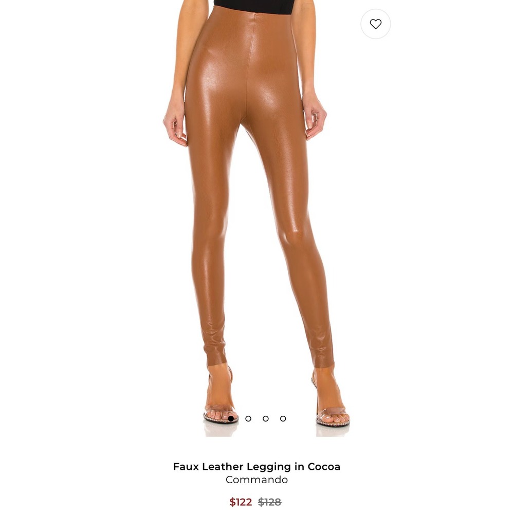 Commando Faux Leather Leggings Cocoa Brown High Waisted Size L Luxury Neutral